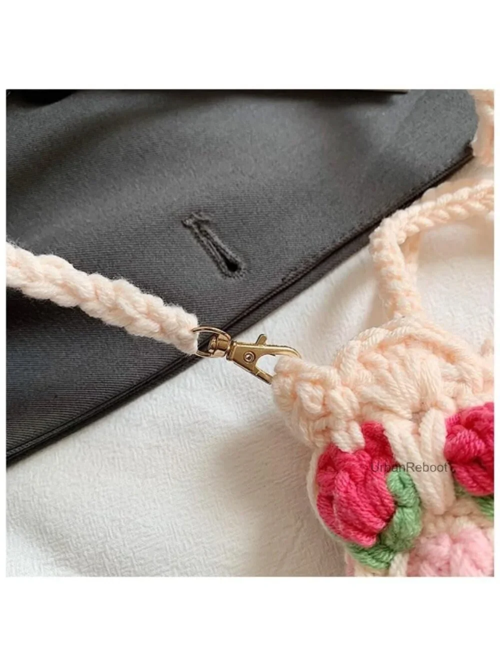 Crochet Crossbody Bag Mini Strawberry Shoulder Purse Teen Knit